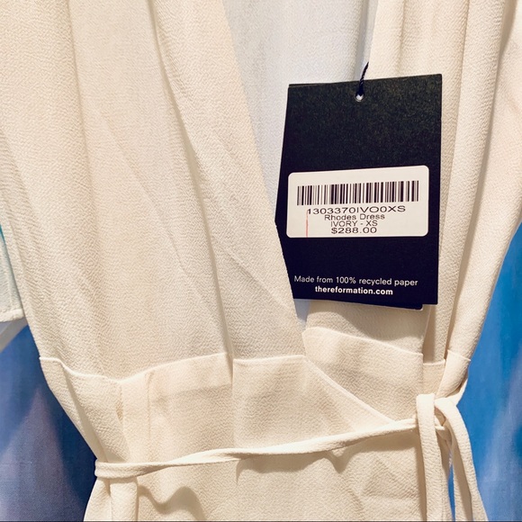 Reformation Rhodes Midi Dress in Ivory - Picture 7 of 10